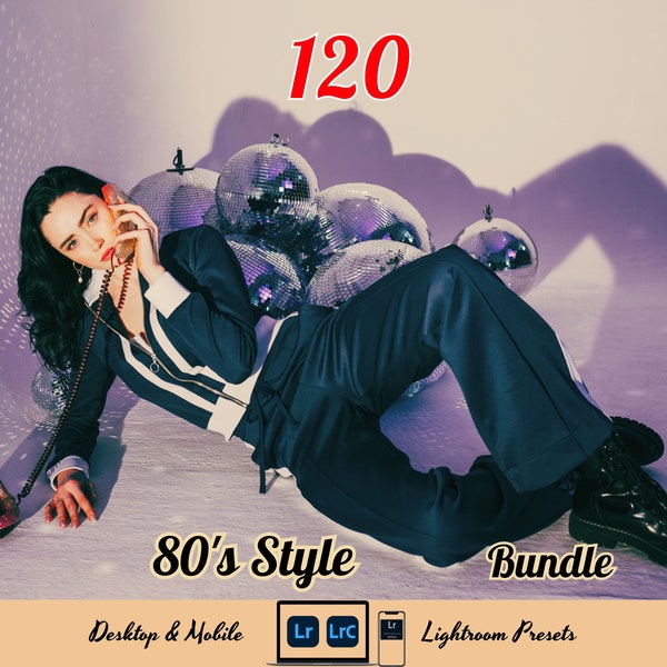 120 80's Style Lightroom Presets Bundle, 80s Retro Mobile & Desktop Presets, Vintage Instagram Photo Presets, Analog Old School Photo Filter