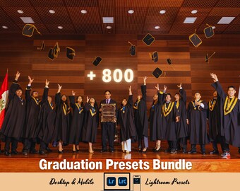 800+ Graduation Lightroom Presets Bundle, Portrait Mobile & Desktop Presets, High School Photo Presets, College Senior Photography Filters