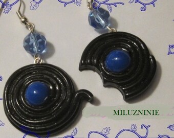 Licorice candy earrings in fimo, entirely handmade