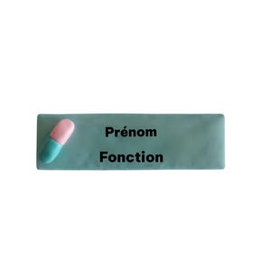Personalized name badge – Fimo clay – School, teacher, activity leader badge