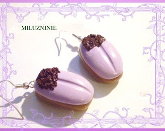 Fimo gourmet salambo cake earrings