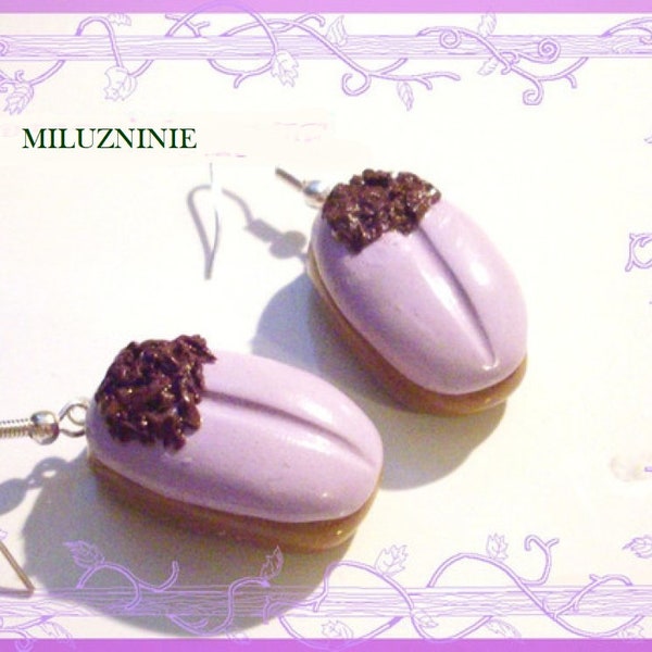 Boucles d'oreilles gâteau salambo gourmand en fimo