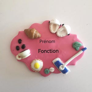 Customizable medical profession badge in fimo, nurse, nursing assistant, Ash...
