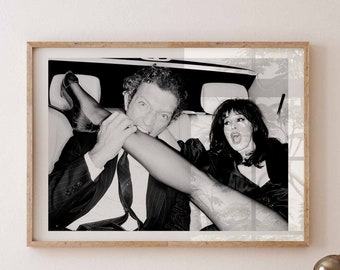 Vincent Cassel, Monica Belluci | Photographie de mode en noir et blanc | Affiche imprimée d'art mural de célébrités