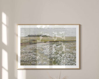 Jacob Alberts - A Vast Summer Landscape. Meadow Wildfield Painting, Vintage Printable Wall Art