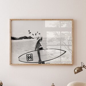 Chanel Surfboard in pink and black, vertical Poster, Large Art, Square  Print – Arteve Gallery