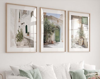 Italian Countryside Print: Mediterranean Architecture, Neutral Decor