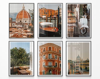 Italian City Print Set of 6: Rome, Florence, Vespa (Digital Download)
