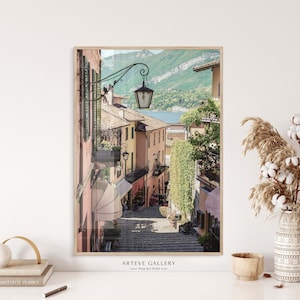 Mediterranean Italy Bellagio Photography Print | Italien Old Town | European Travel Photography Printable Art