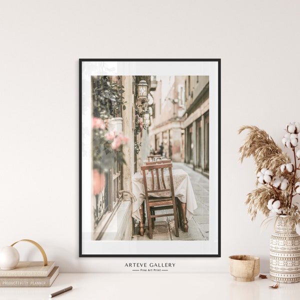 Mediterranean Italian Street Restaurant Print | Tuscany Photo, Italy Travel | Italy Print Gift | La Dolce Vita