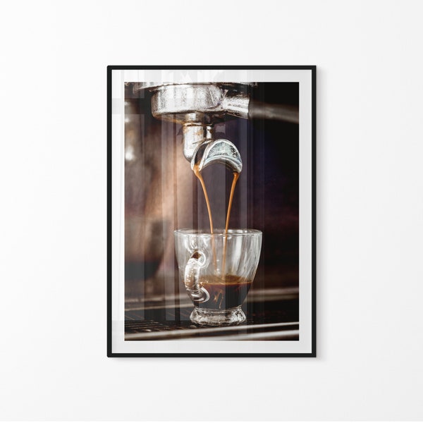 Espresso Coffee Photography Art Print | Printable Coffee Lover Wall Art | Kitchen Bar Art Print