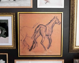 Equine Art Print: Rustic Horse Sketch for Equestrian Decor