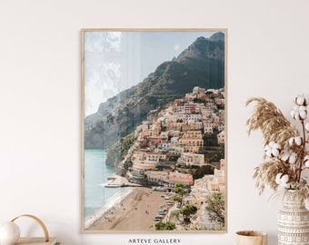 Mediterranean Italy Amalfi Coast Photography Print | Falaises De Positano | Beach Travel Photography Printable Art