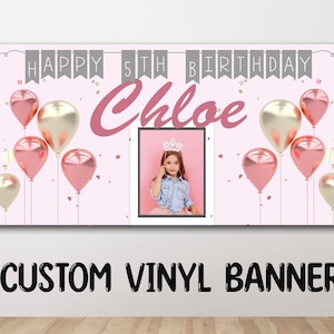 Personalized Birthday Banner, Printable Happy Birthday Banner Personalized, Custom birthday banner, Birthday Banner for Girls
