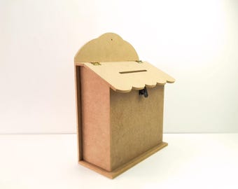Wood Mailbox Wall Mount | Unfinished Outdoor Mail Box, Custom Postbox for Home & Garden Decor