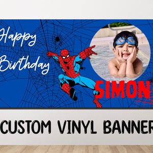 Spiderman Birthday, Spiderman Birthday Banner, Custom Spiderman Backdrop, Miles Morales, Kids Birthday Decor, Custom Birthday Backdrop