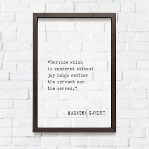 Mahatma Gandhi Quote Acrylic Floating Wall Art - Inspirational Service Saying Home Decor Gift