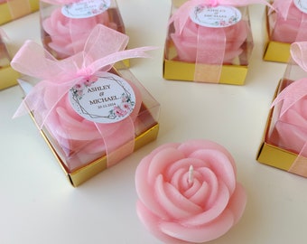 Elegant Rose Candle Favors: Perfect for Weddings & Baby Showers