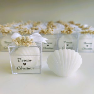 Wedding Candle Favors, Seashell Wedding Favor, Baby Shower Favors, Personalized Candle Favors, Wedding Favors for Guest, Baptism gifts image 6