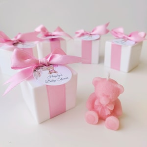 Candela a forma di orso, regali per baby shower per bambine, candela per baby shower, regalo per neonati, candela a forma di mini orso, candela a forma di orsetto, bomboniere per battesimo