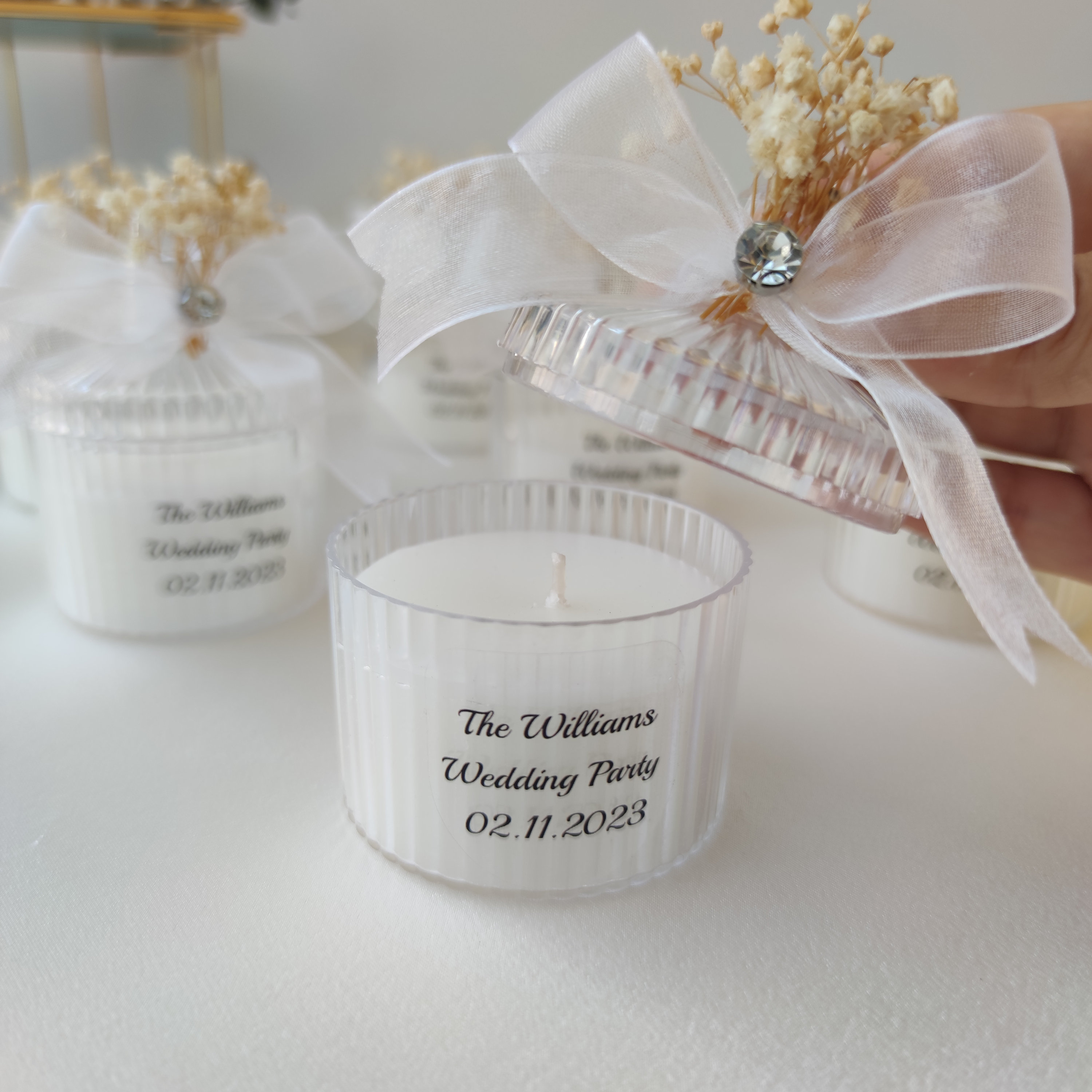 Personalized Wedding Candle Favors: Ribbon & Label Options - Etsy
