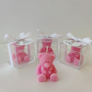 Bear Candle, Baby Shower Candle, Newborn Baby gift for Guest, 1st Birthday Favors, Party Favors, Teddy Bear Candle, Baptism Favors