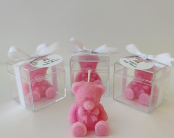 Bear Candle, Baby Shower Candle, Newborn Baby gift for Guest, 1st Birthday Favors, Party Favors, Teddy Bear Candle, Baptism Favors