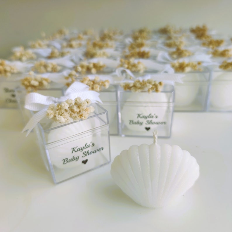 Wedding Candle Favors, Seashell Wedding Favor, Baby Shower Favors, Personalized Candle Favors, Wedding Favors for Guest, Baptism gifts image 7