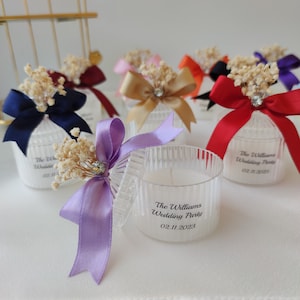 Favores de velas de boda para invitados, favores de velas de compromiso, regalos de dama de honor, favores de velas de bautismo, regalo de cumpleaños número 16, regalos de despedida de soltera
