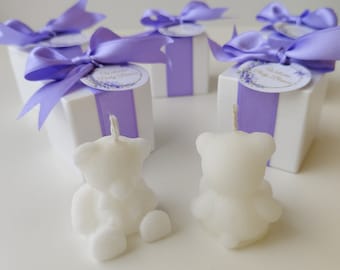 Teddy Bear Candle Favors: Baby Shower, Baptism Gift