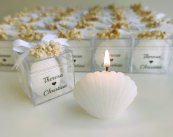 Wedding Candle Favors, Seashell Wedding Favor, Baby Shower Favors, Personalized Candle Favors, Wedding Favors for Guest, Baptism gifts