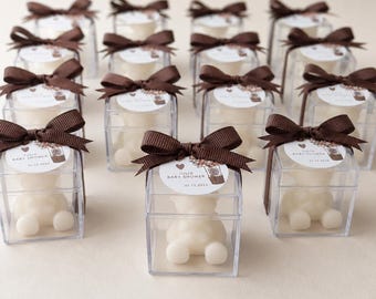 Personalized Teddy Bear Candle Favors for Baby Shower, Baptism & Christening