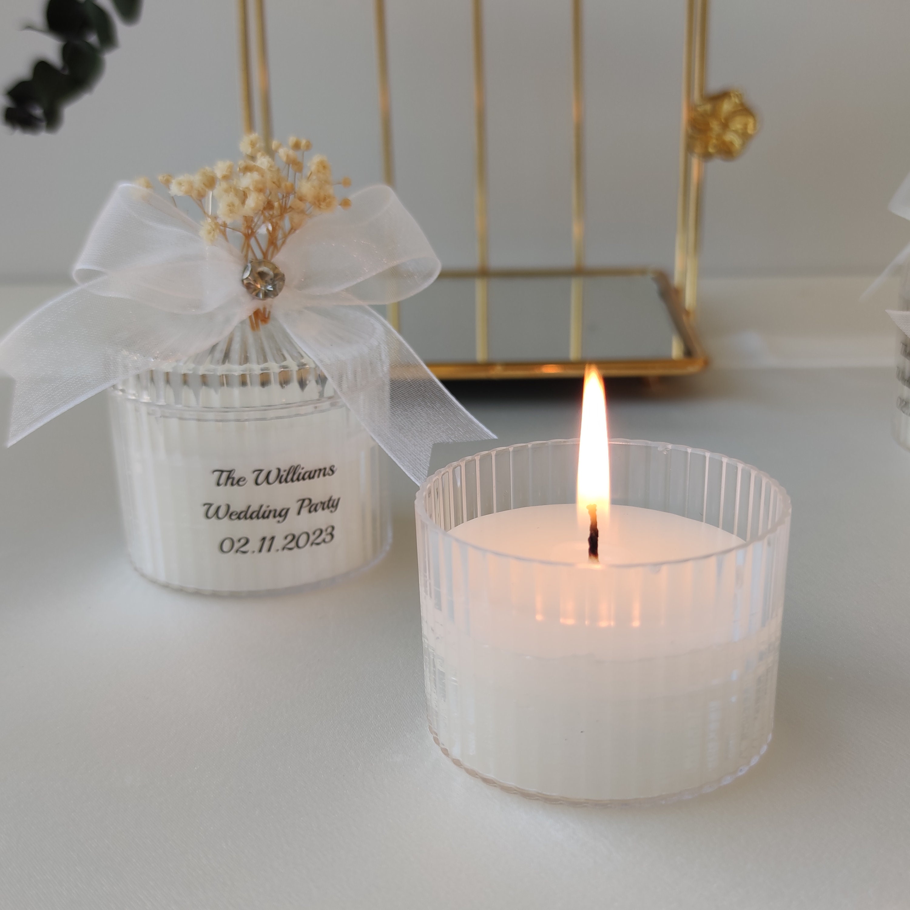 Personalized Wedding Candle Favors: Ribbon & Label Options - Etsy