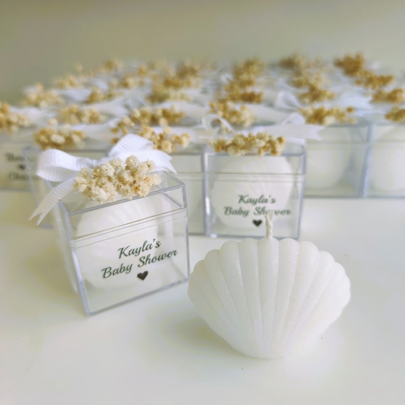 Wedding Candle Favors, Seashell Wedding Favor, Baby Shower Favors, Personalized Candle Favors, Wedding Favors for Guest, Baptism gifts image 9