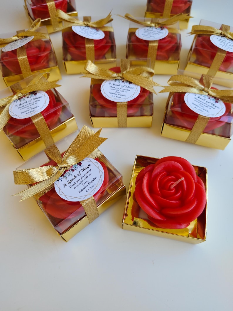 Elegant Rose Candle Favors: Wedding & Shower Gift - Etsy