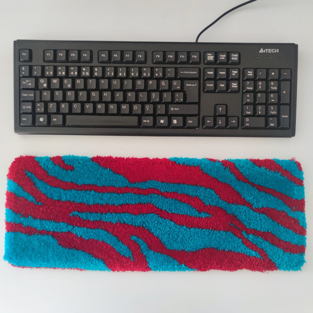 Keyboard Rug Cardinal Red and Turquoise Blue Soft Touch Rug - Etsy