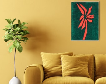 Arte de pared copetudo hecho a mano con marco de madera colgante de pared de flores