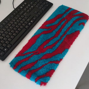 Keyboard Rug Cardinal Red and Turquoise Blue Soft Touch Rug - Etsy