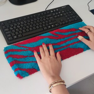 Keyboard Rug Cardinal Red and Turquoise Blue Soft Touch Rug - Etsy