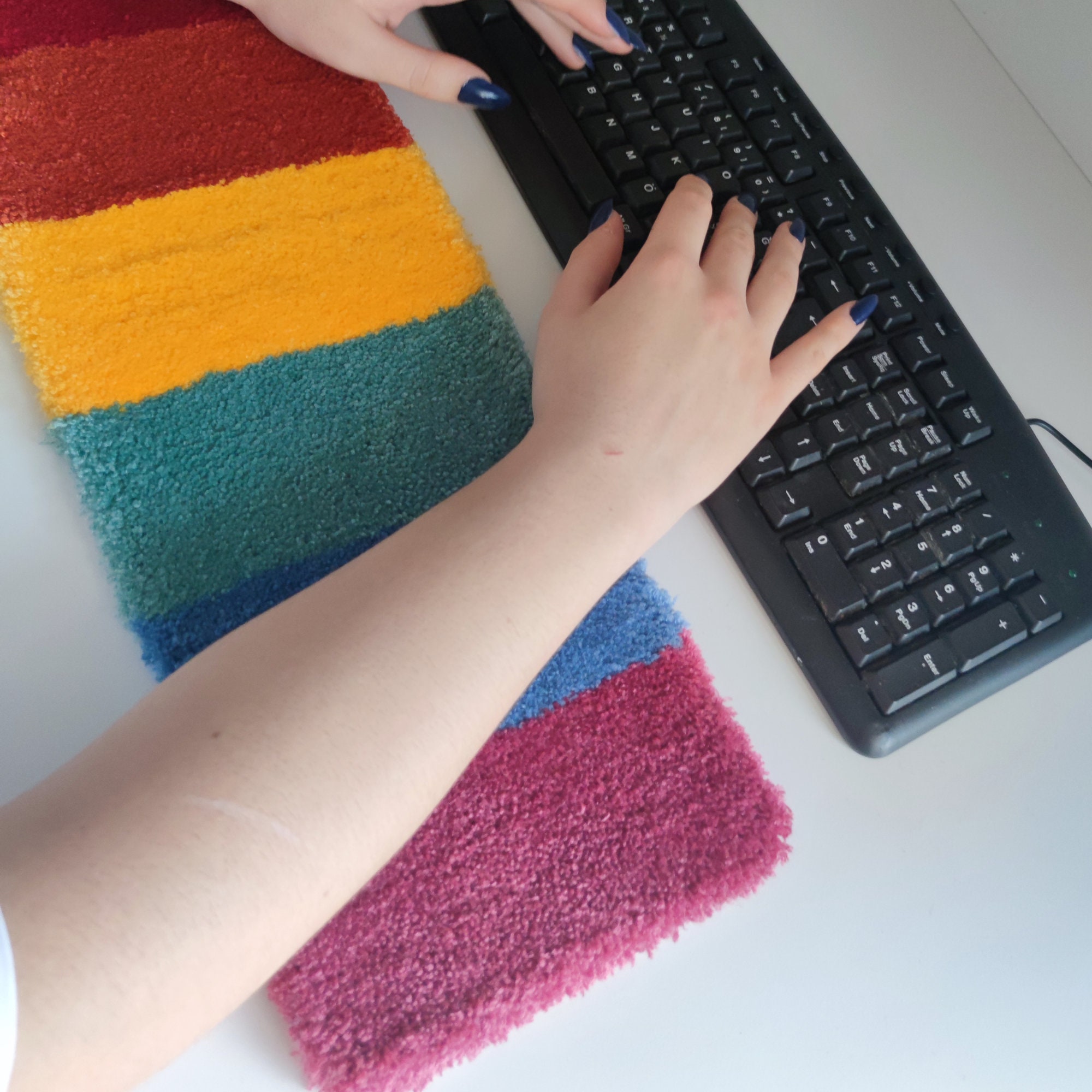 Keyboard Mat Color Rainbow Keyboard Mat Ergonomic Wrist Rest Keyboard Colorful Rug - Etsy