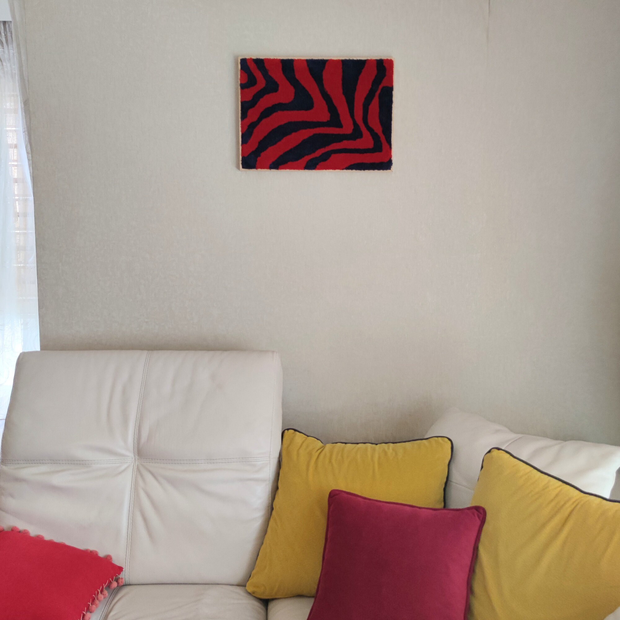 Tufted Wall Art With Wooden Frame - Light Brown main image 0