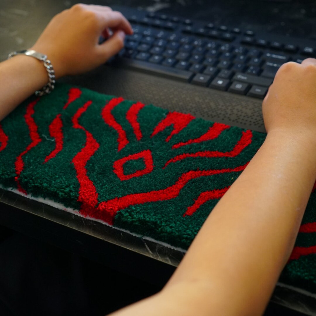 Keyboard Rug Handmade Green Red - Etsy