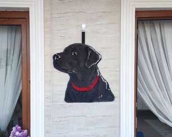 Tufted Labrador Retriever Black Dog Wall Hanging