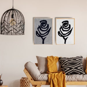 Tufted Wall Art With Wooden Frame Abstract Rose