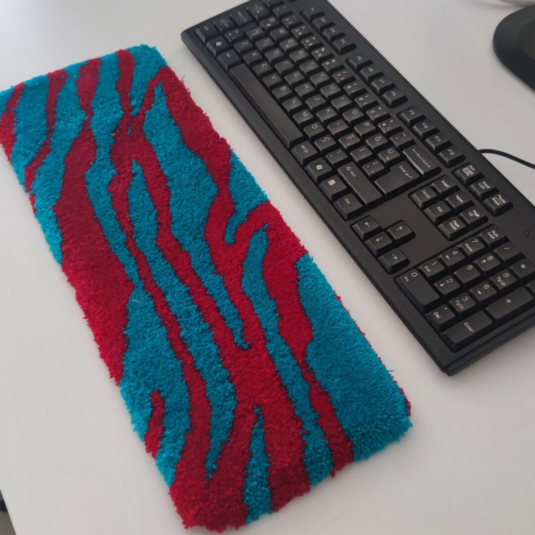 Keyboard Rug Cardinal Red and Turquoise Blue Soft Touch Rug - Etsy