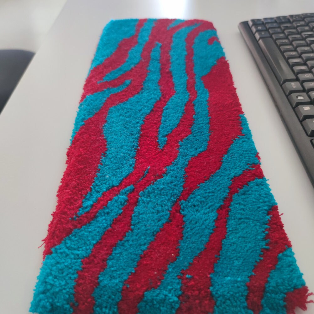 Keyboard Rug Cardinal Red and Turquoise Blue Soft Touch Rug - Etsy
