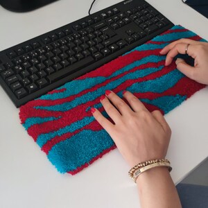 Keyboard Rug Cardinal Red and Turquoise Blue Soft Touch Rug - Etsy