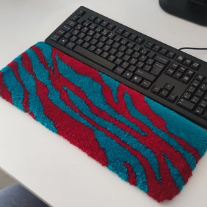 Keyboard Rug Cardinal Red and Turquoise Blue Soft Touch Rug - Etsy