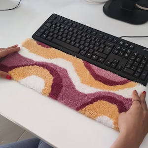 Tufted Keyboard Rug Pink and White Soft Touch Rug