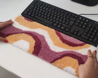 Tufted Keyboard Rug Pink and White Soft Touch Rug